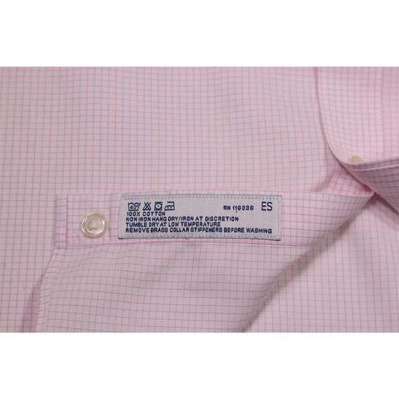 Charles Tyrwhitt White/Pink Check Non-Iron Slim Cotton Dress Shirt (42) 16.5-35 - Picture 7 of 7